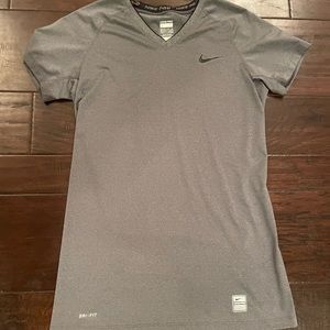 gray nike pro womens tshirt